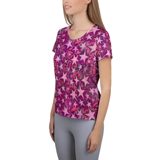Velvet Starfall on a Women's Athletic T-Shirt