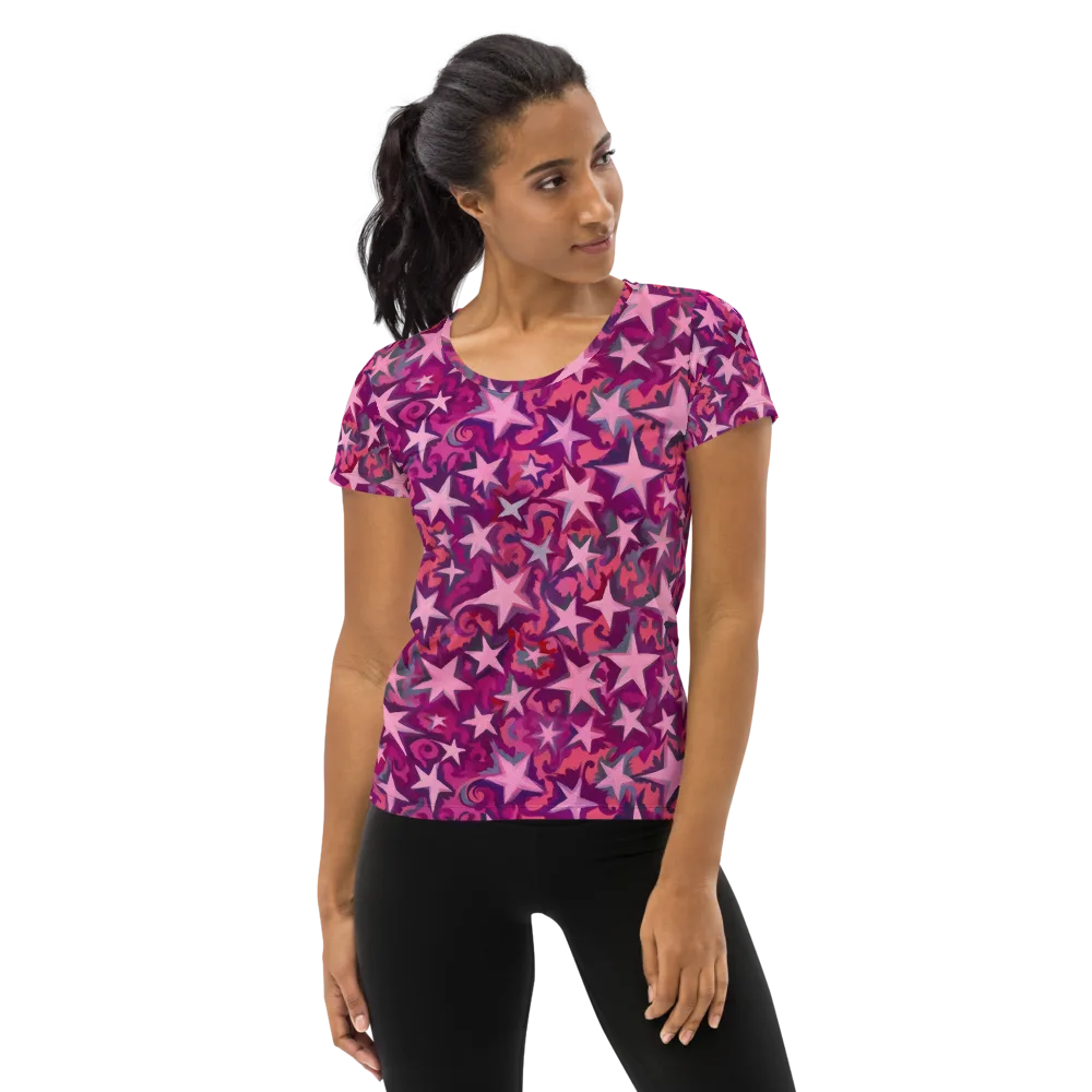 Velvet Starfall on Women's Athletic T-Shirt — Front