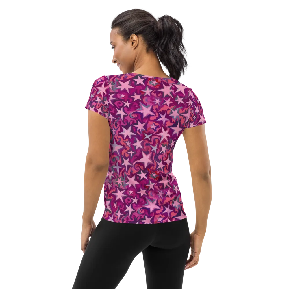 Velvet Starfall on Women's Athletic T-Shirt — Back