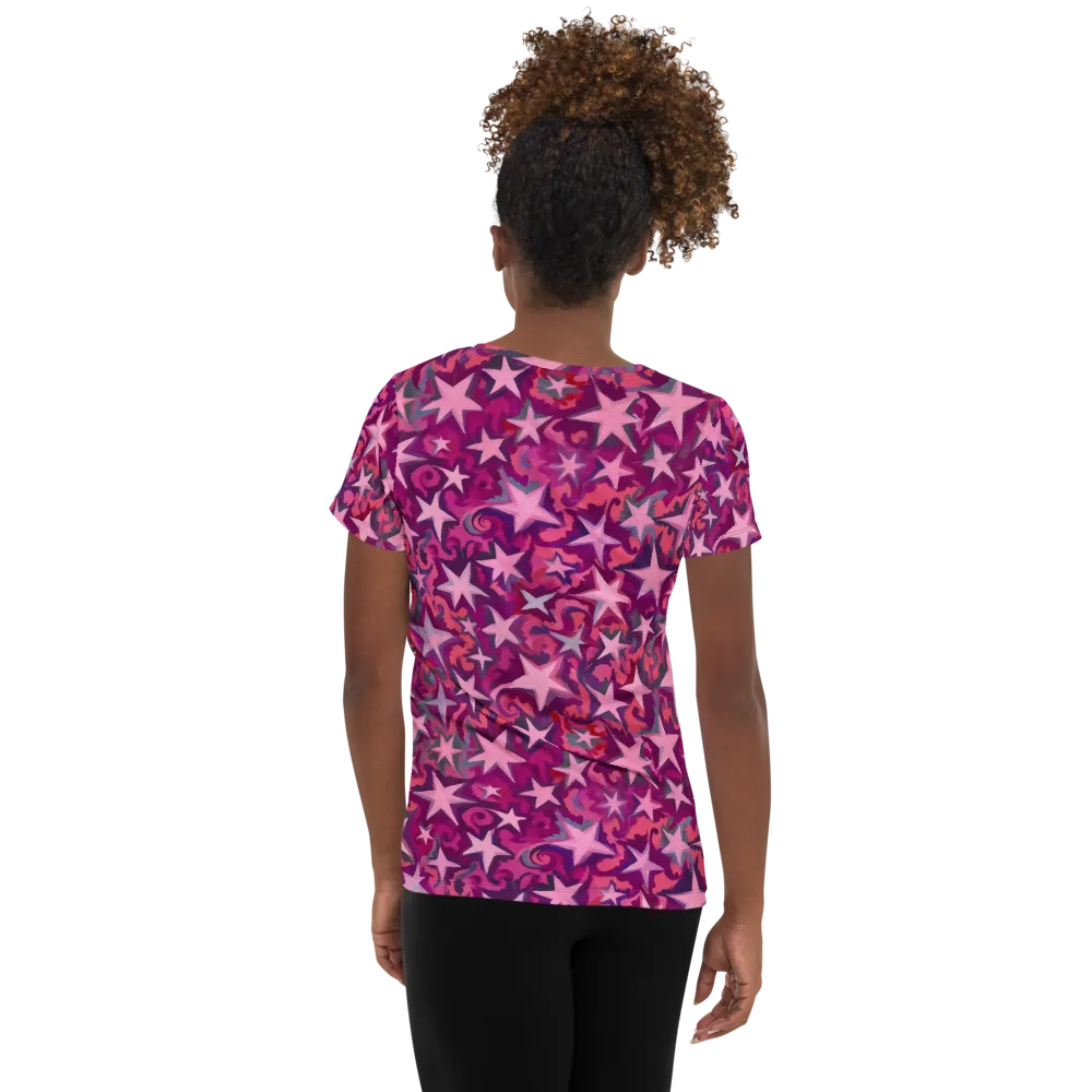 Velvet Starfall on Women's Athletic T-Shirt — Back