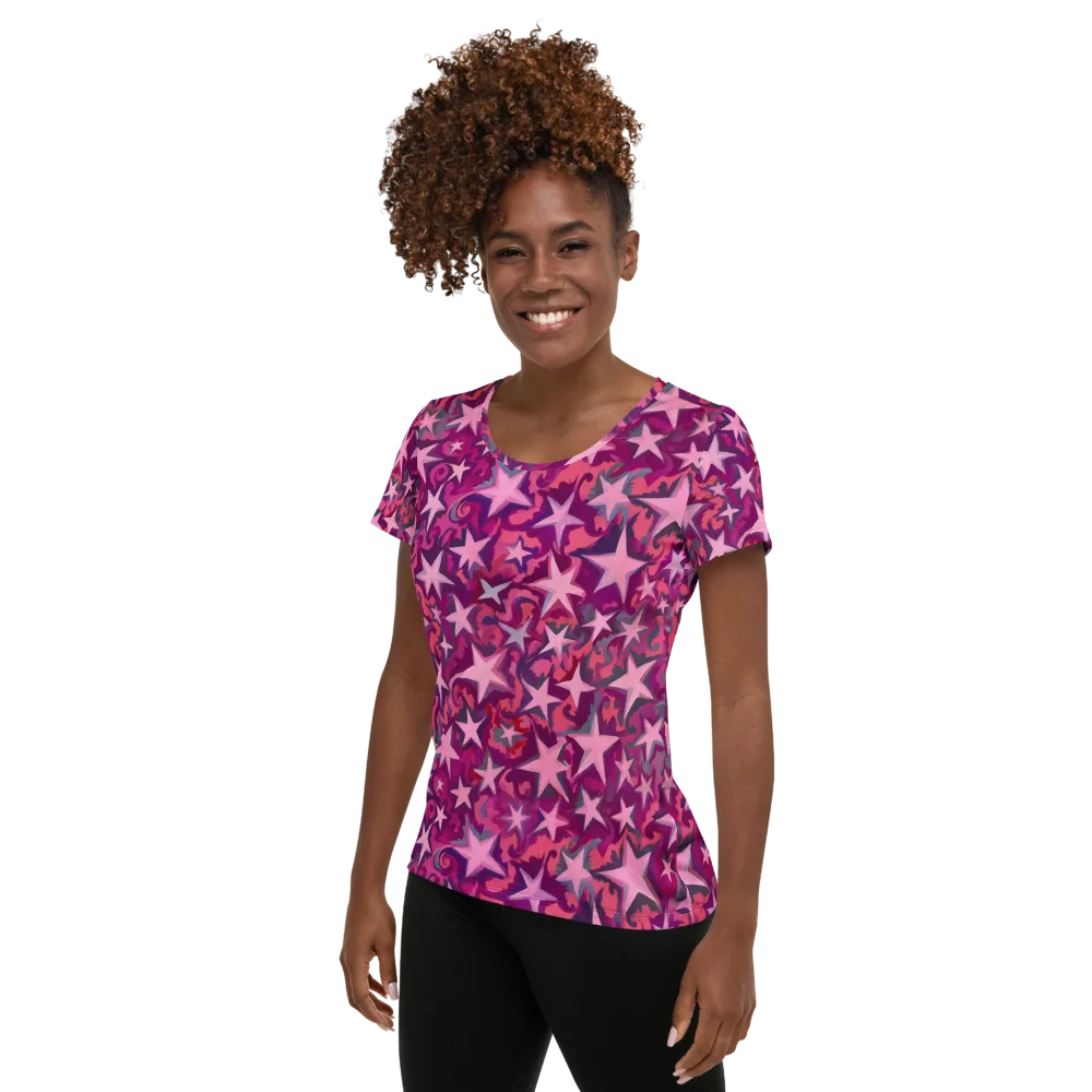 Velvet Starfall on Women's Athletic T-Shirt — Left