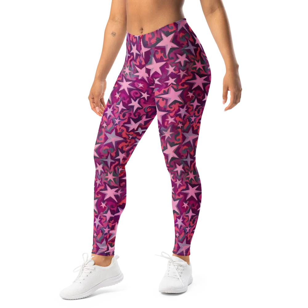 Velvet Starfall on Leggings — Left Front
