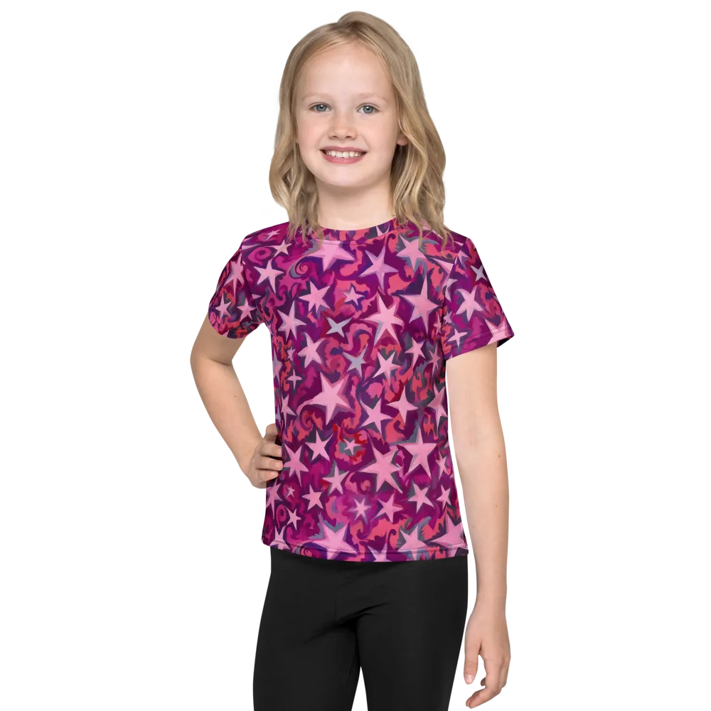 Velvet Starfall on Kids Crew Neck T-Shirt — Front