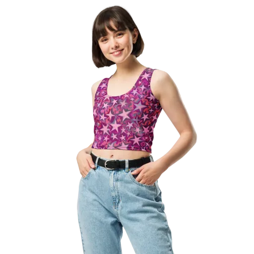 Velvet Starfall on a Crop Top