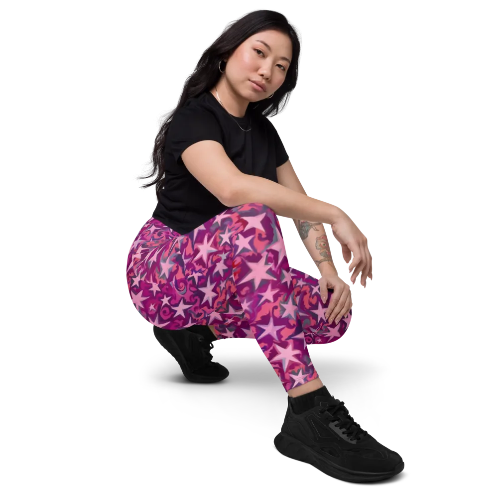 Velvet Starfall on Leggings with Pockets — Right Front