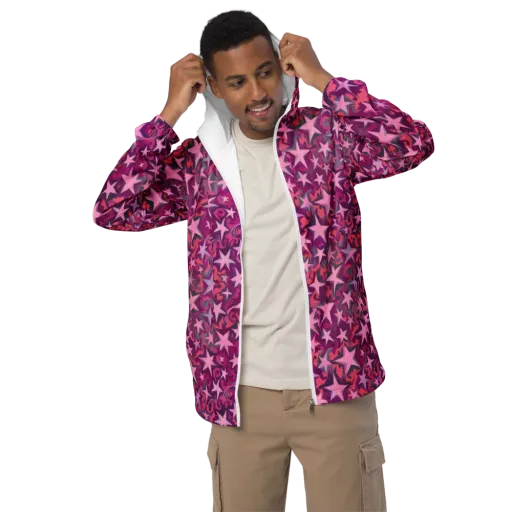 Velvet Starfall on a Men's Windbreaker