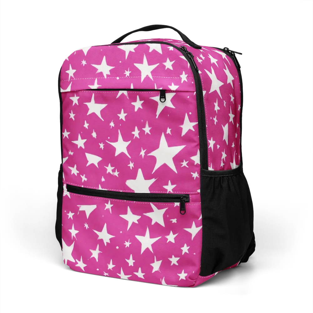 Starburst Fuchsia on Utility Backpack — Left Front