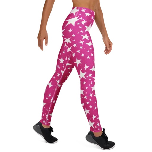 Starburst Fuchsia on a Yoga Leggings