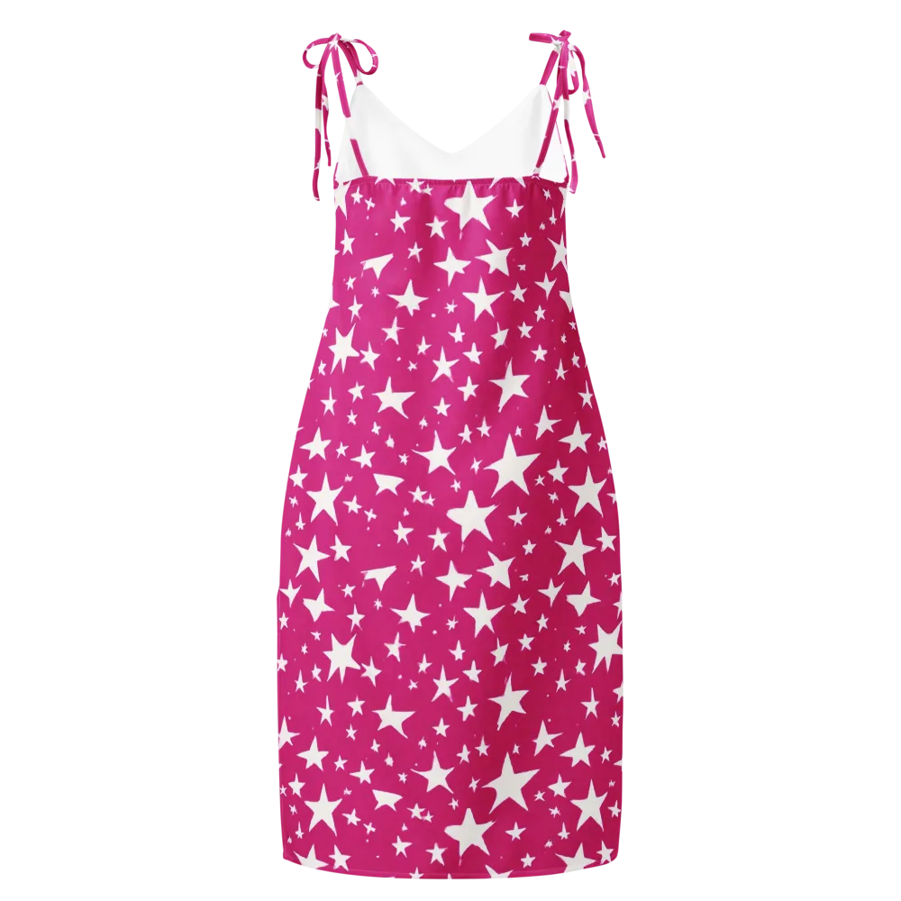 Starburst Fuchsia on Slip Dress — Back