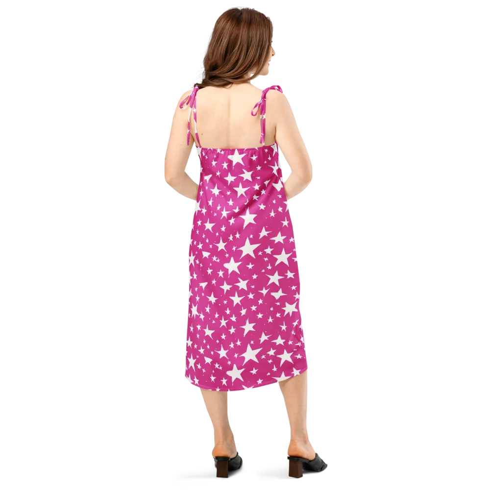 Starburst Fuchsia on Slip Dress — Back