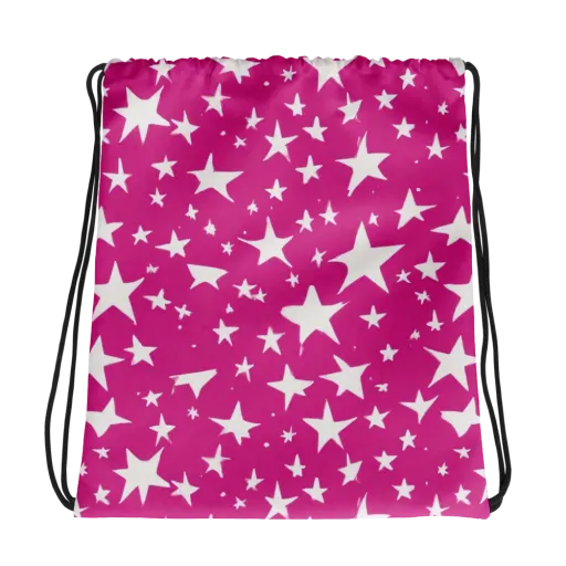 Starburst Fuchsia on a Drawstring Bag
