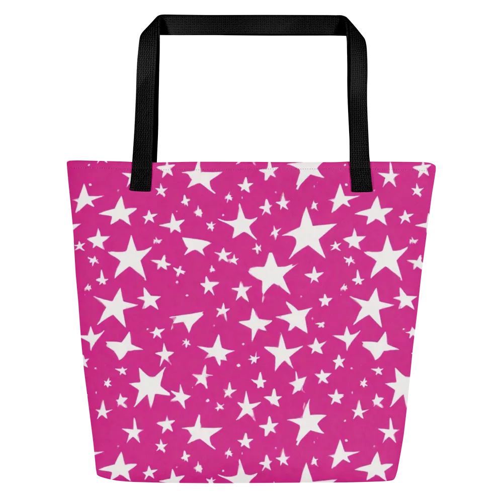 Starburst Fuchsia on Large Tote Bag W/ Pocket — Front