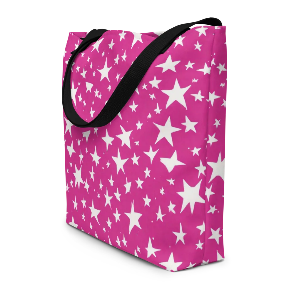 Starburst Fuchsia on Large Tote Bag W/ Pocket — Front