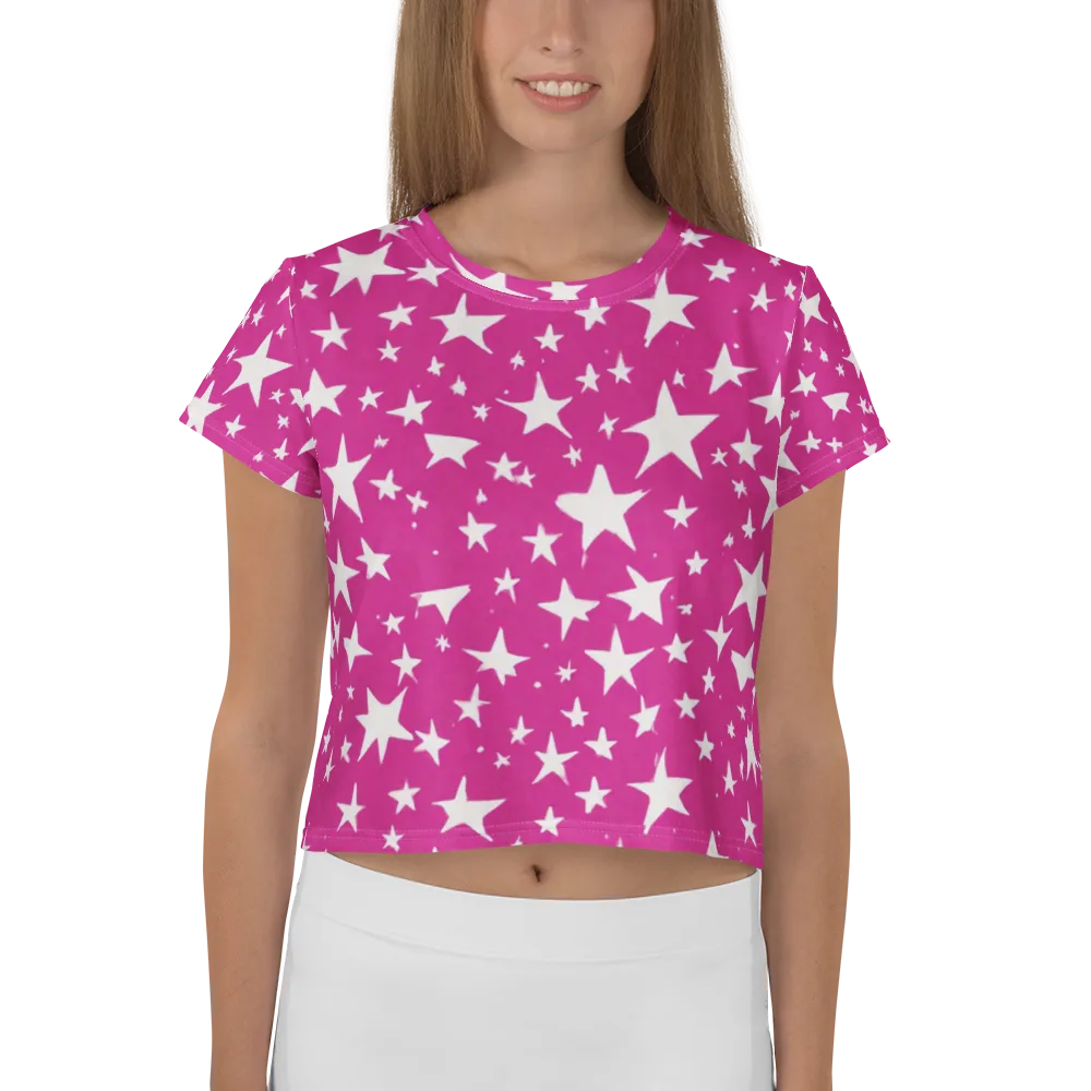 Starburst Fuchsia on Crop Tee — Front