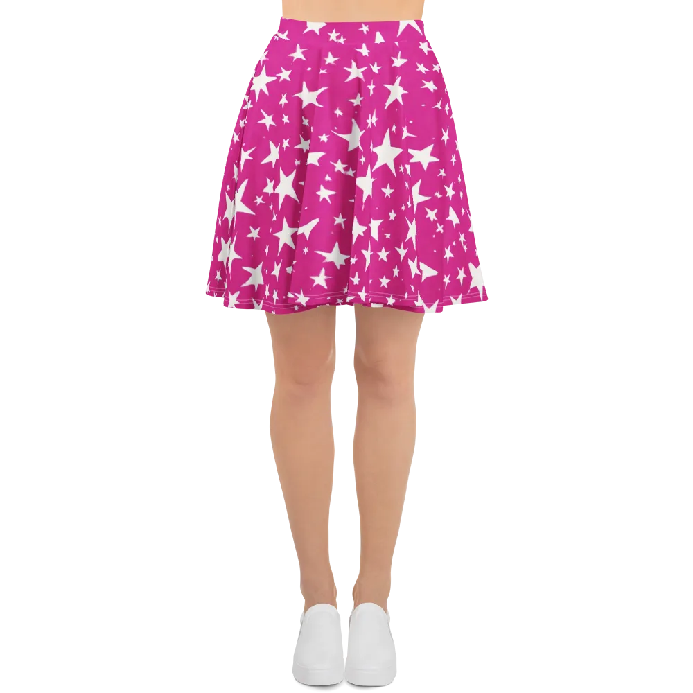 Starburst Fuchsia on Skater Skirt — Front