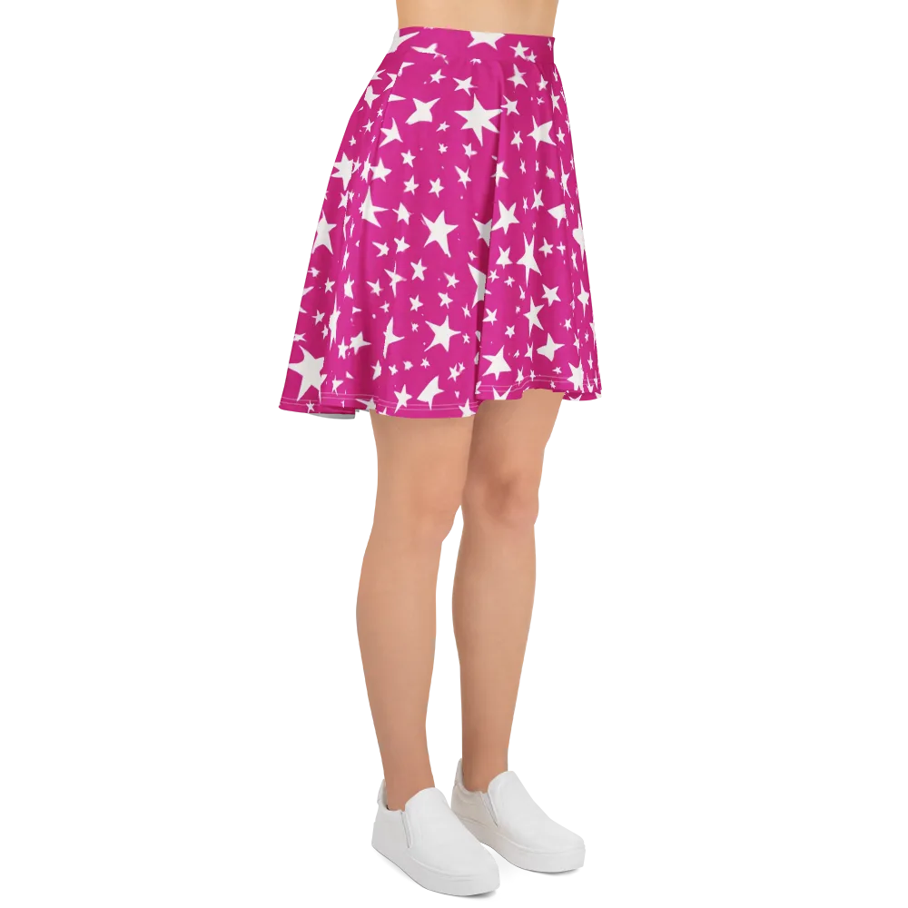 Starburst Fuchsia on Skater Skirt — Right