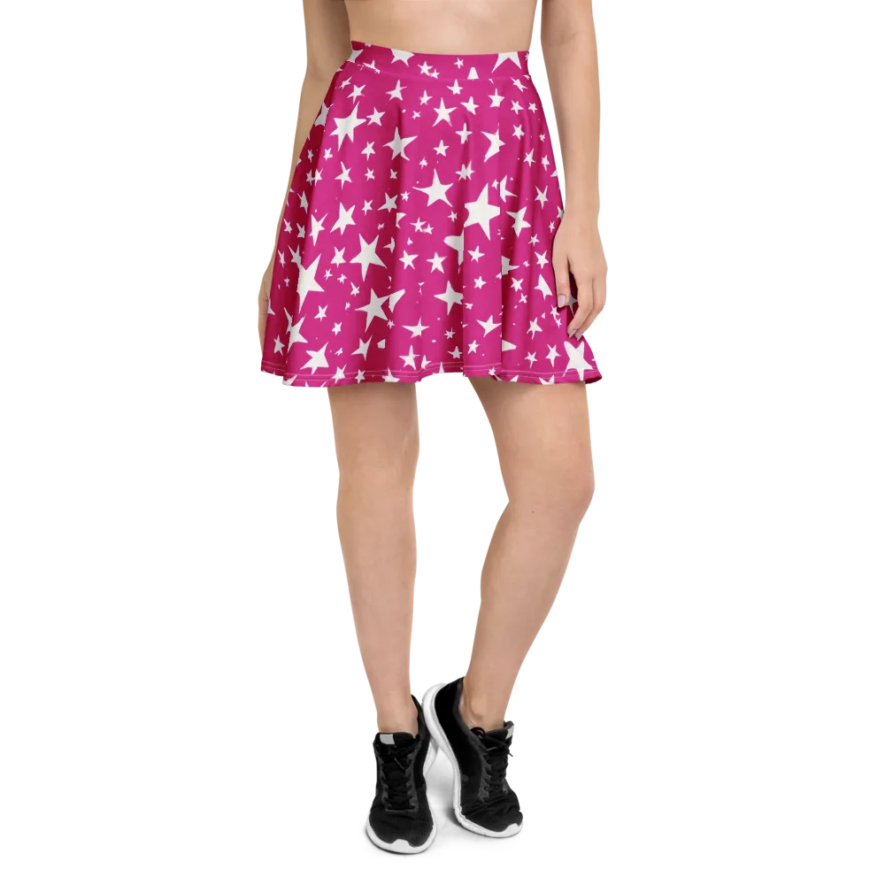 Starburst Fuchsia on Skater Skirt — Front