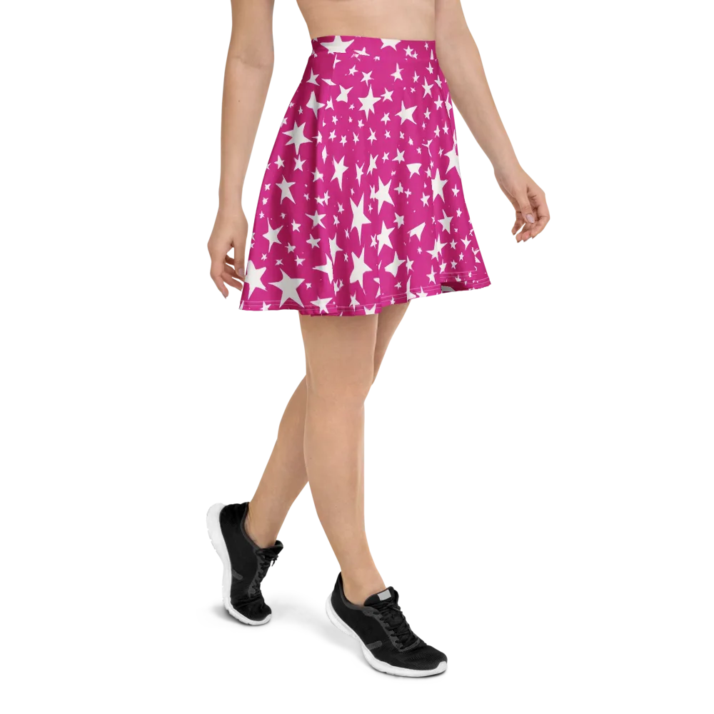 Starburst Fuchsia on Skater Skirt — Right