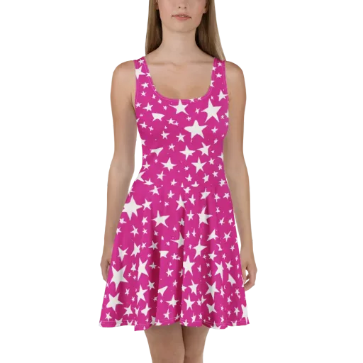 Starburst Fuchsia on a Skater Dress