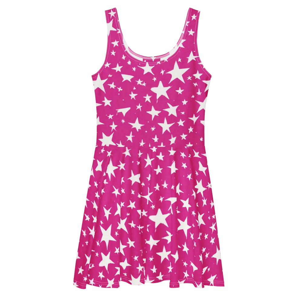Starburst Fuchsia on Skater Dress — Front