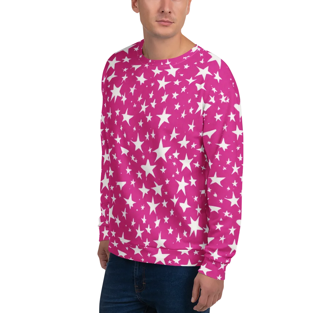 Starburst Fuchsia on Sweatshirt — Left Front