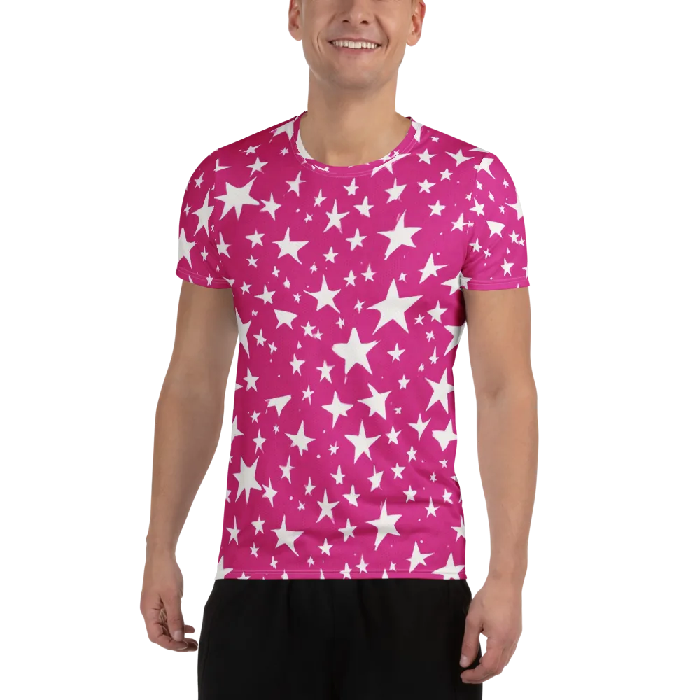 Starburst Fuchsia on Men's Athletic T-Shirt — Front