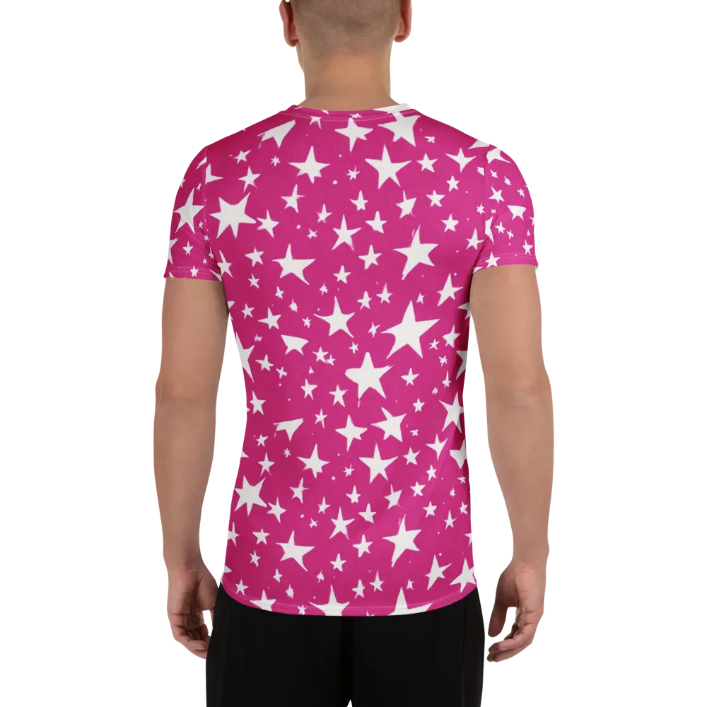 Starburst Fuchsia on Men's Athletic T-Shirt — Back