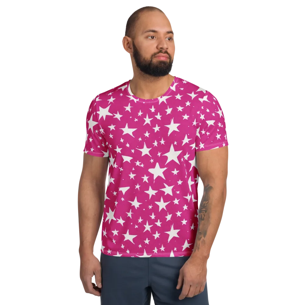 Starburst Fuchsia on Men's Athletic T-Shirt — Front