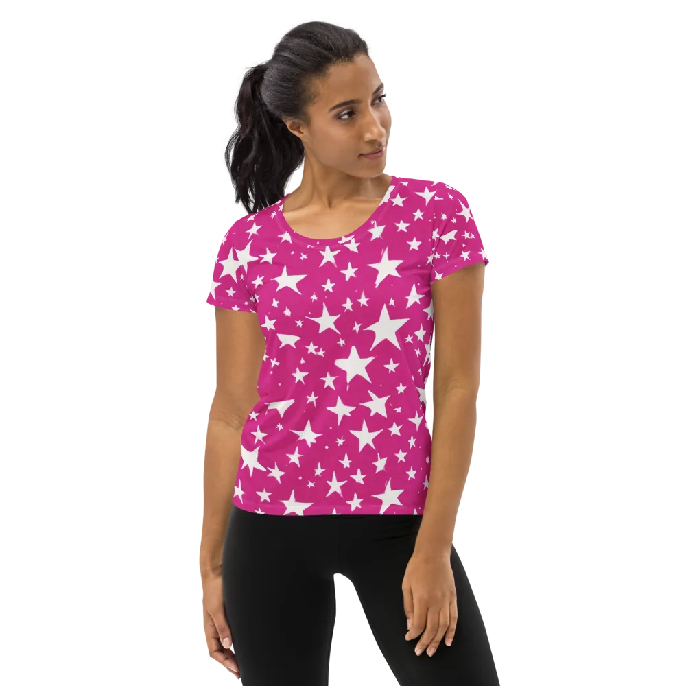 Starburst Fuchsia on Women's Athletic T-Shirt — Front