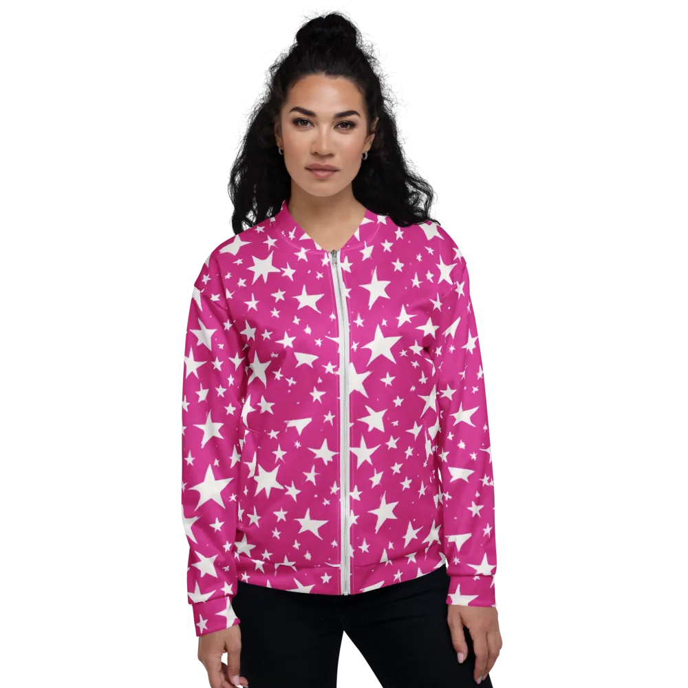 Starburst Fuchsia on Bomber Jacket — Front