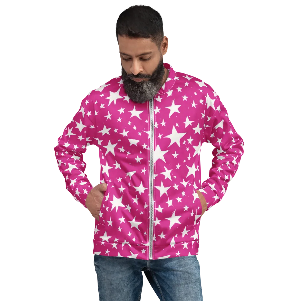 Starburst Fuchsia on Bomber Jacket — Front