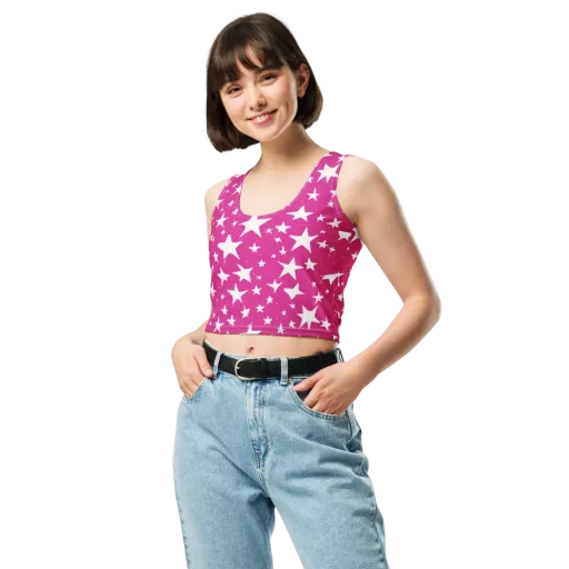 Starburst Fuchsia on a Crop Top