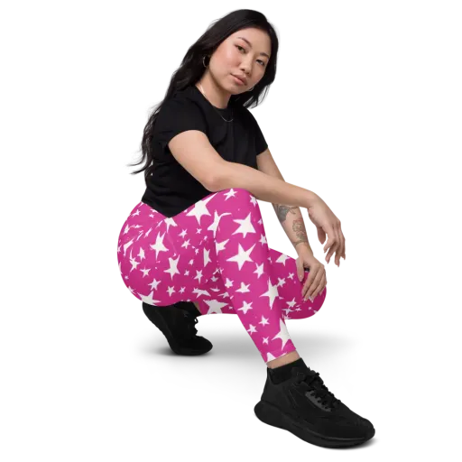 Starburst Fuchsia on a Leggings with Pockets