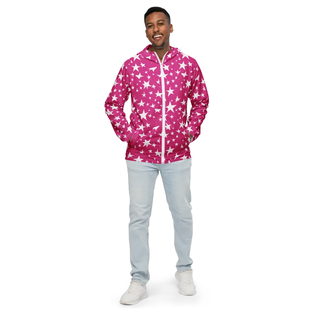 Starburst Fuchsia on Men's Windbreaker — Front