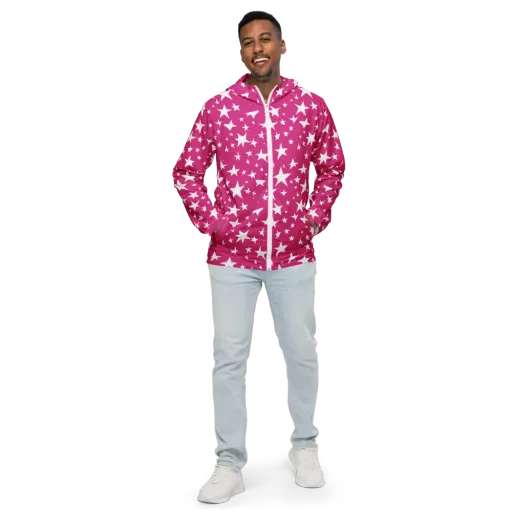 Starburst Fuchsia on a Men's Windbreaker