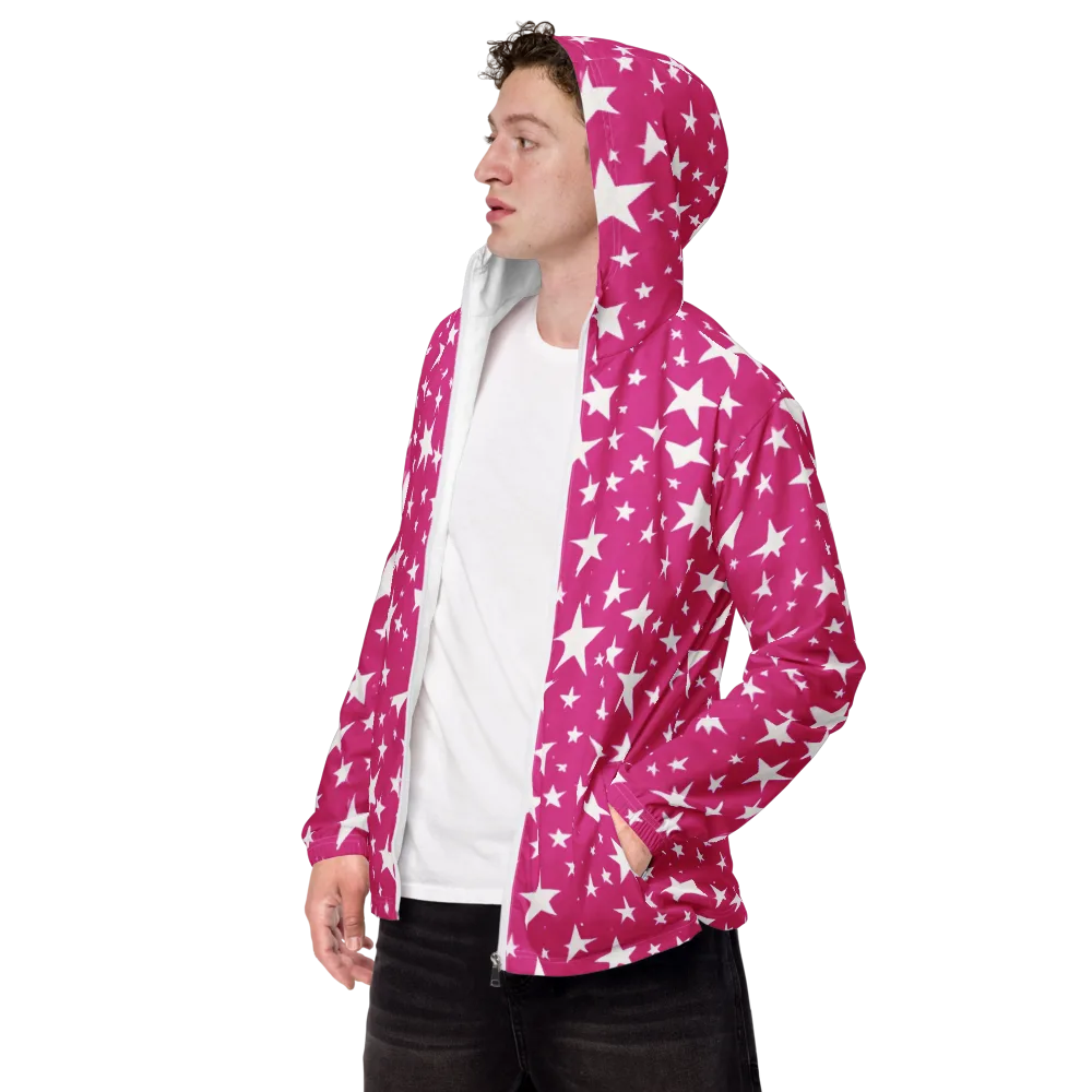 Starburst Fuchsia on Men's Windbreaker — Left Front