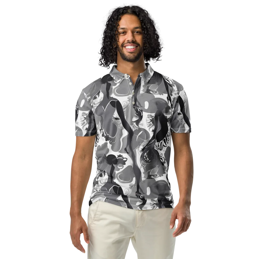 Monochrome Muse on Men's Slim Fit Polo Shirt — Front