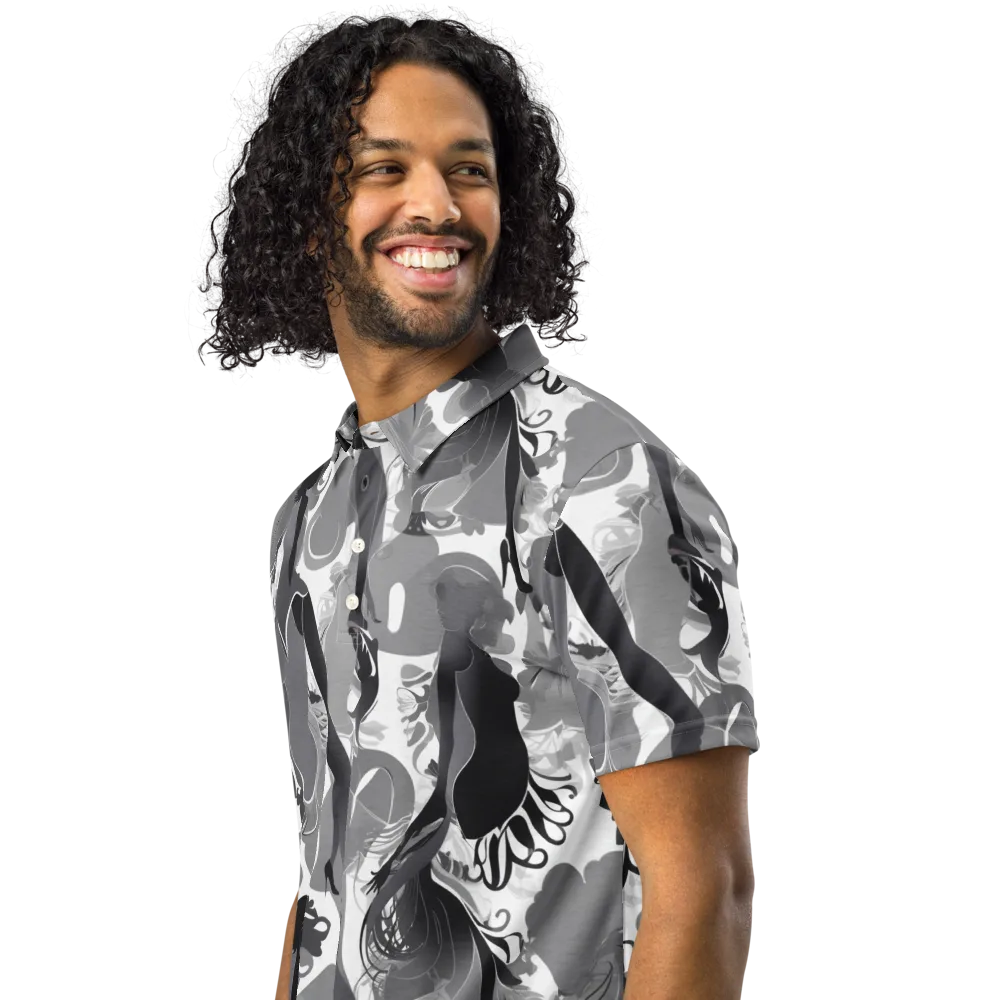Monochrome Muse on Men's Slim Fit Polo Shirt — Left Front