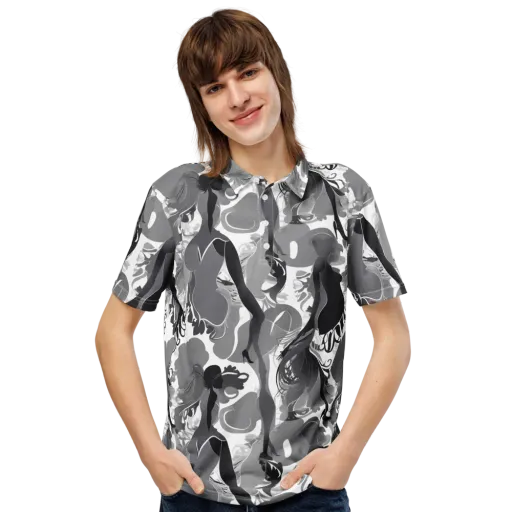 Monochrome Muse on a Men's Slim Fit Polo Shirt