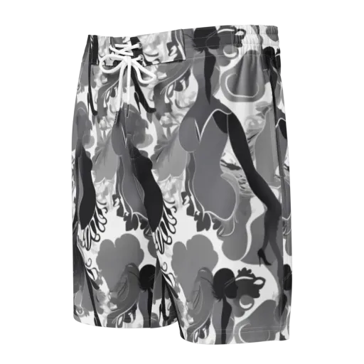 Monochrome Muse on a Men's Board Shorts