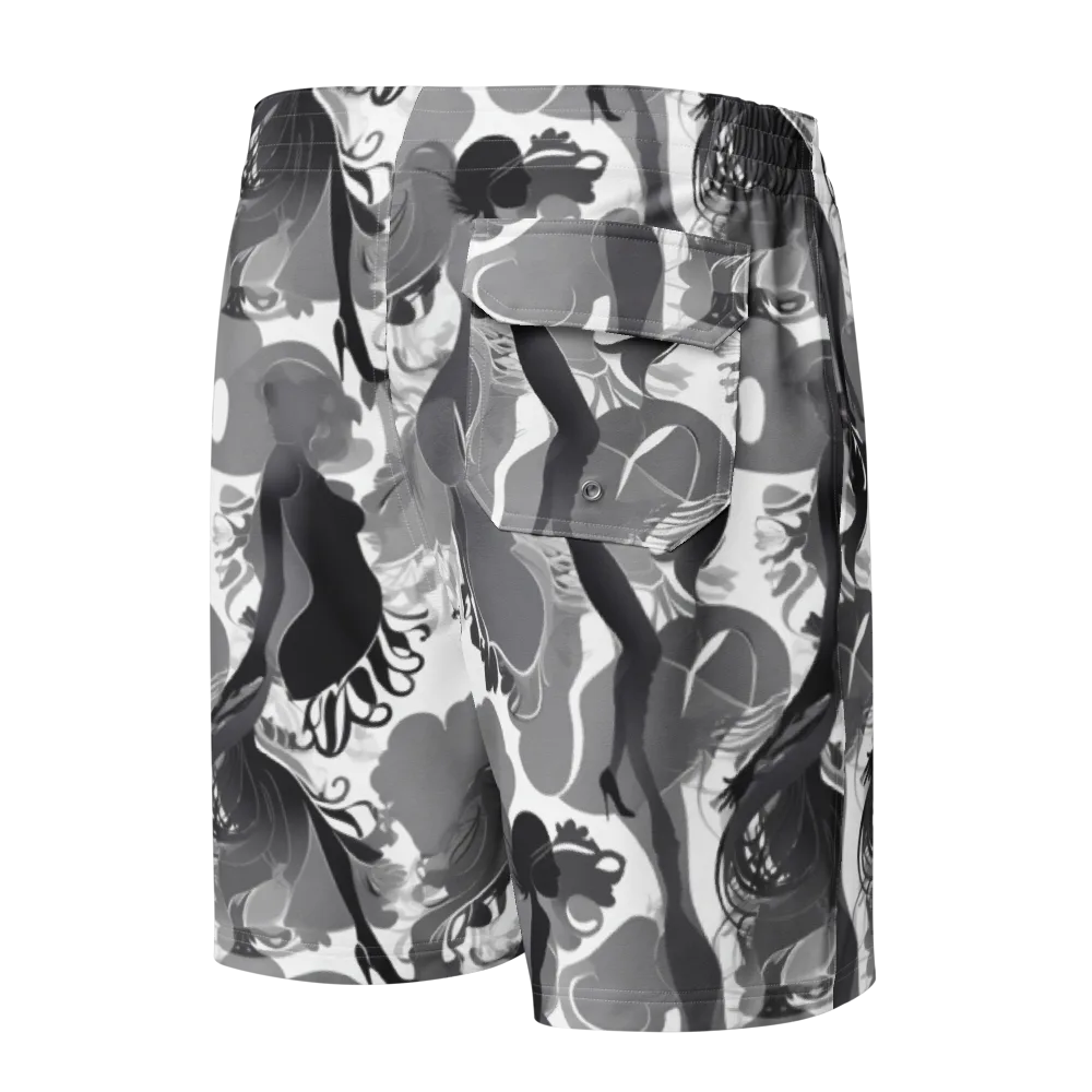 Monochrome Muse on Men's Board Shorts — Back