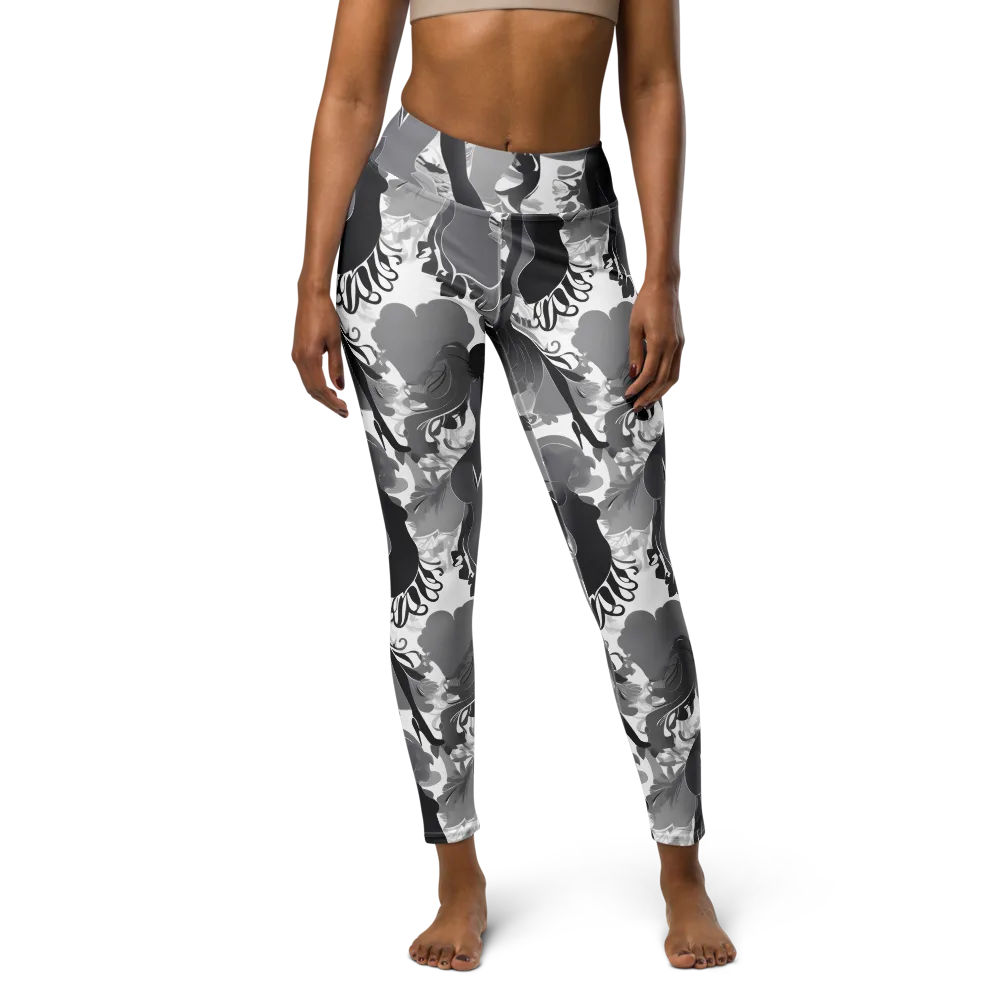 Monochrome Muse on Yoga Leggings — Front