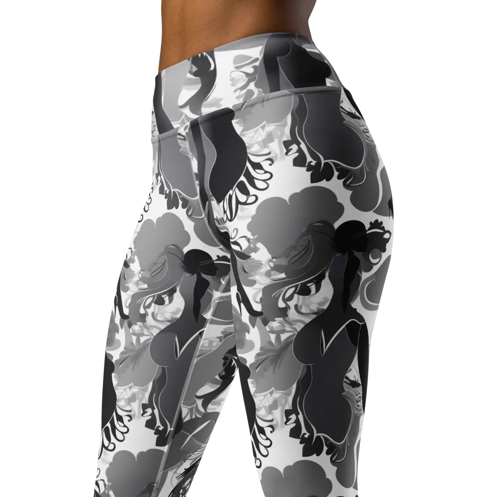 Monochrome Muse on Yoga Leggings — Left Front