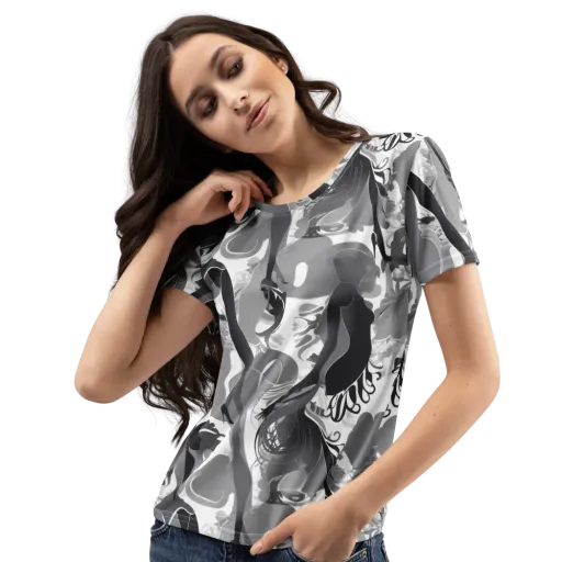 Monochrome Muse on a Women's Crew Neck T-Shirt