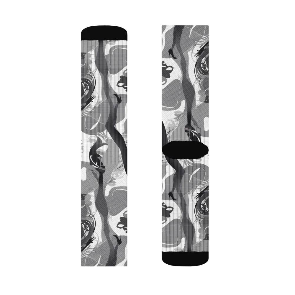 Monochrome Muse on Socks — Left Sock