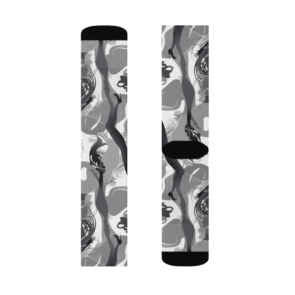 Monochrome Muse on Socks — Right Sock