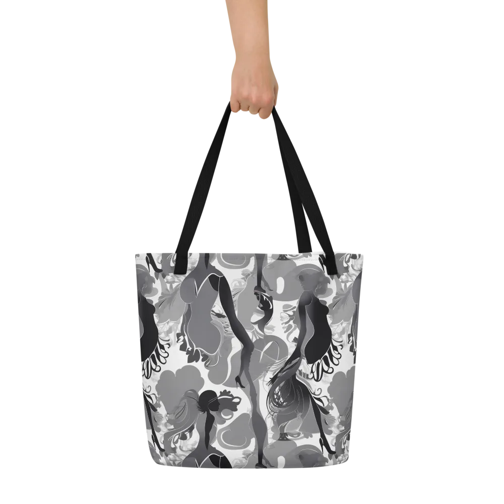 Monochrome Muse on Large Tote Bag W/ Pocket — Front