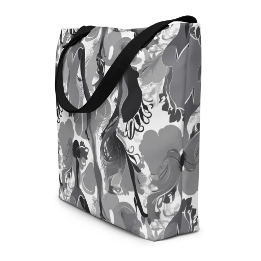 Monochrome Muse on a Large Tote Bag W/ Pocket
