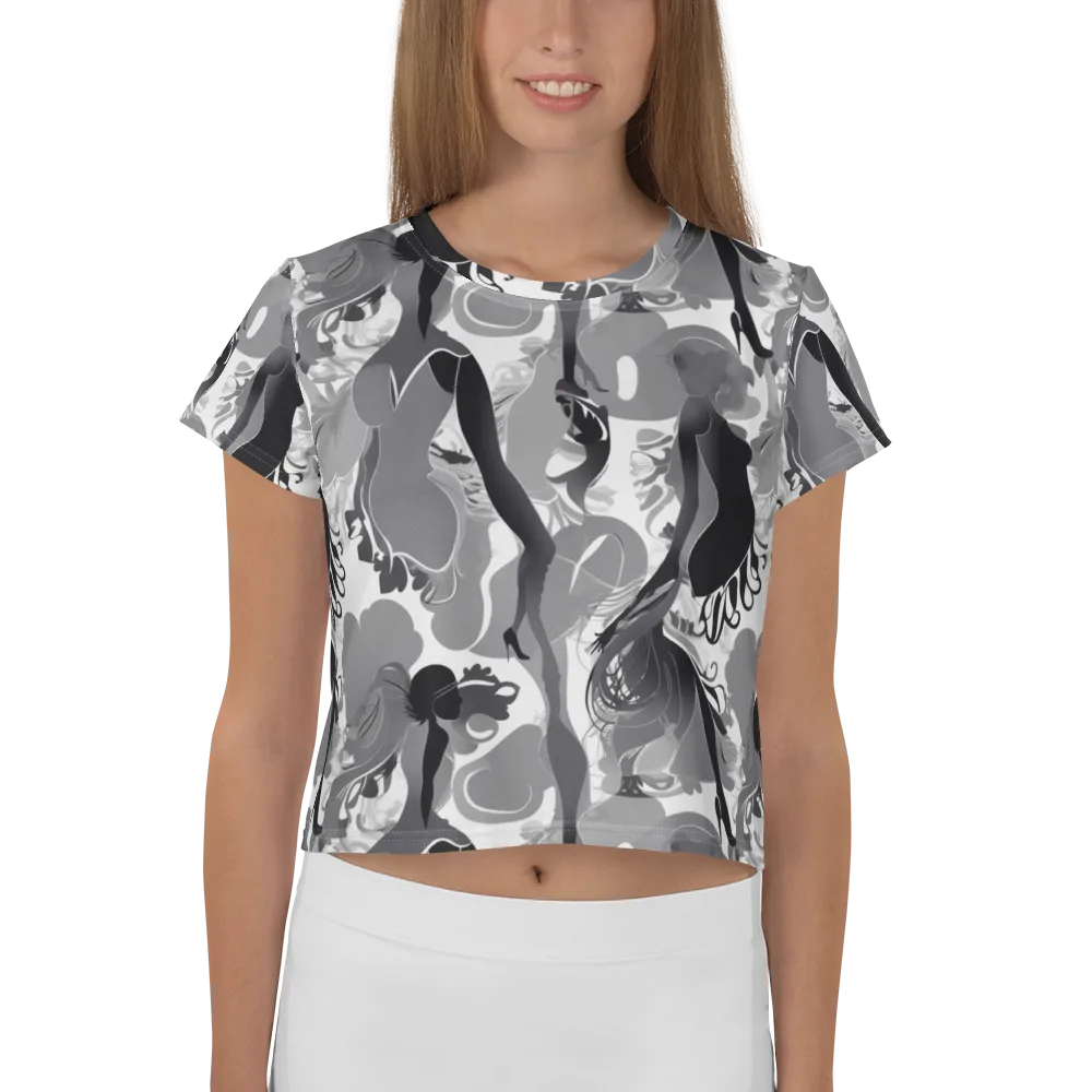 Monochrome Muse on Crop Tee — Front