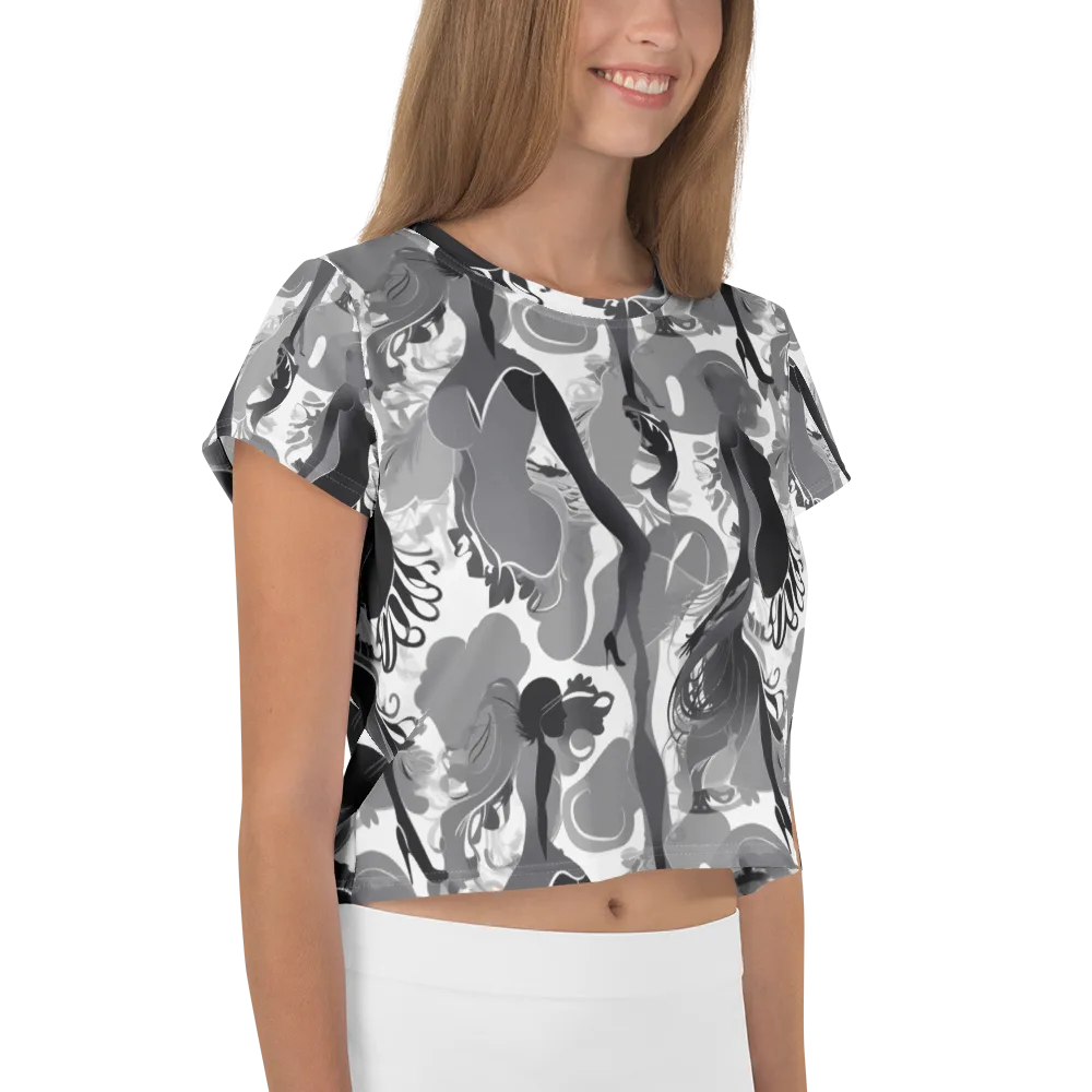 Monochrome Muse on Crop Tee — Right